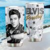 Custom Name My Heart Belongs To Elvis Pink Rose & Cadillac Tumbler Custom Name My Heart Belongs To Elvis Pink Rose & Cadillac Tumbler