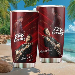 Elvis Presley Classic Rock 'n' Roll Guitar Solo Red Burst High Capacity Tumbler