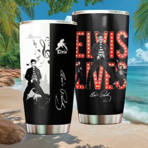Elvis Presley Jailhouse Rock “Elvis Lives” Marquee Style Black Tumbler