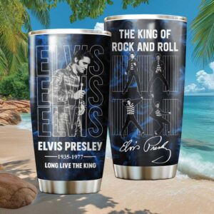 Elvis Presley King of Rock and Roll Blue Smoke Jailhouse Rock Tumbler