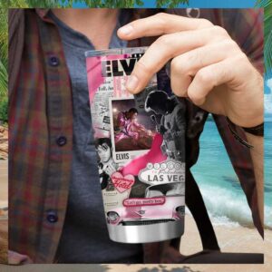 Elvis Presley Las Vegas Scrapbook Collage Heartbreak Hotel Tumbler