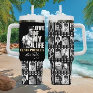 Elvis Presley “Love of My Life” Black & White Film Strip Photo Tumbler