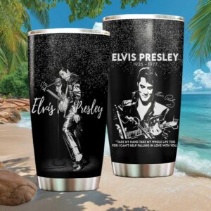 Elvis Presley Memorial “Falling in Love” Black & White Tribute Tumbler