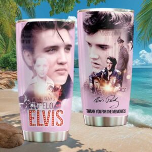 Elvis Presley “Thank You For The Memories” Memphis Military & Stage Photo Tumbler