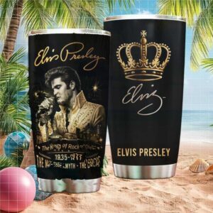 Elvis Presley The King of Rock n' Roll 1935 1977 Signature Memorial Tumbler