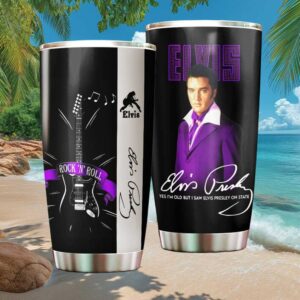 Elvis Presley “Yes I'm Old But I Saw Him On Stage” Purple Suit Tumbler
