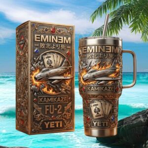 Eminem Slim Shady Kamikaze Album Art 3D Engraved Tumbler with Display Box