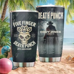 FFDP Five Finger Death Punch 20th Anniversary Skull Design Tumbler