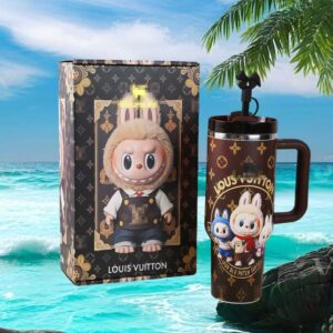 Fashion Label Monogram Trio Bunny Friends Cartoon 40oz Tumbler with Handle