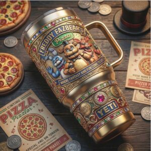 Five Nights at Freddy's (FNAF) 40oz Tumbler Freddy Fazbear’s Pizza 3D Character Tumbler
