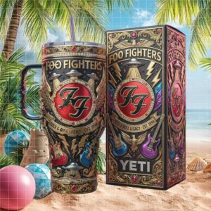 Foo Fighters Rock & Roll Legacy Guitar Logo 40oz Tumbler