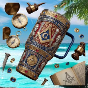 Freemasonry & Monroe Liberty Fraternity 3D Masonic Symbols Luxury Tumbler