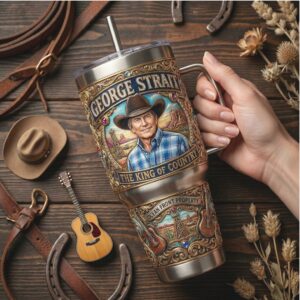 George Strait The King of Country 40oz Tumbler Amarillo By Morning Western Design