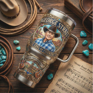 George Strait The King of Country 40oz Tumbler Amarillo By Morning Western Design