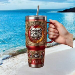 Georgia Bulldogs Between the Hedges Est 1785 Luxury 3D NCAA Tumbler