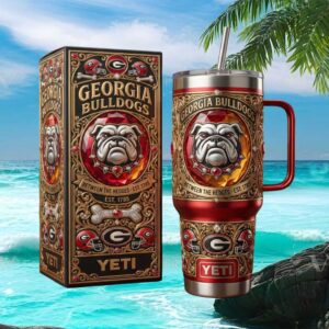 Georgia Bulldogs “Between the Hedges” Luxury Red Gemstone Collector's Tumbler