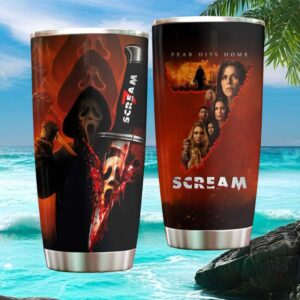 Ghostface Scream 7 Red & Black Slasher 20oz Stainless Steel Tumbler