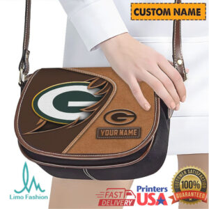 Green Bay Packers Personalized Leather Saddle Bag with Name
