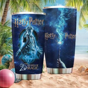 Harry Potter 25 Years of Magic Blue Patronus Spell Casting Galaxy Tumbler