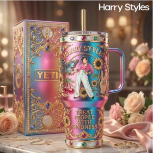 Harry Styles “Treat People With Kindness” 40oz Tumbler Butterfly Art