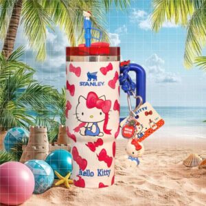 Hello Kitty Pink Bows and Charm White Tumbler