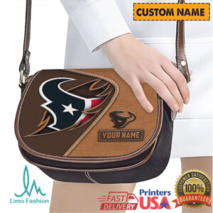 Houston Texans Custom Name Leather Crossbody Saddle Bag
