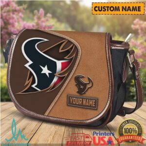 Houston Texans Custom Name Leather Crossbody Saddle Bag