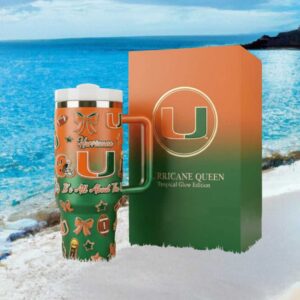 Hurricane Queen Tropical Glow Edition Miami Hurricanes Fan 3D Sport Tumbler