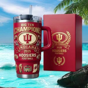 Indiana Hoosiers 2025 Big Ten Football Champions Commemorative 40oz Tumbler
