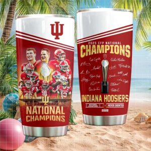 Indiana Hoosiers 2025 CFP National Champions Autograph Signature Series Tumbler