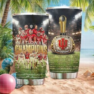 Indiana Hoosiers 2025 National Champions Team Roster and Trophy Tumbler