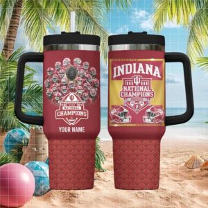 Indiana Hoosiers 2025 National Champions Undefeated Custom Name Tumbler