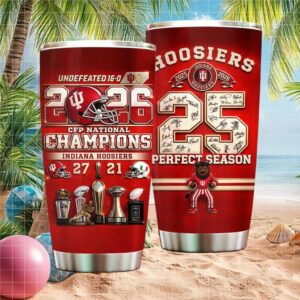 Indiana Hoosiers 2026 CFP National Champions Undefeated 16 0 Perfect Season Tumbler