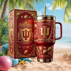 Indiana Hoosiers IU Football NCAA Collegiate 3D Sculpted Red Tumbler