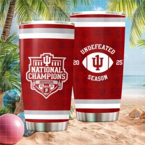 Indiana Hoosiers Undefeated Season 2025 National Champions Red Stripe Tumbler