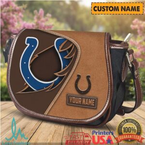 Indianapolis Colts Personalized Name Vintage Style Saddle Crossbody Bag
