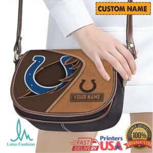 Indianapolis Colts Personalized Name Vintage Style Saddle Crossbody Bag