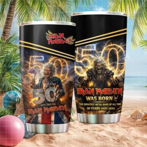 Iron Maiden 50 Years Anniversary (1975 2025) Greatest Metal Band Tumbler