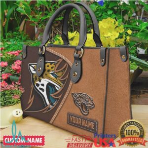Jacksonville Jaguars Custom Name Leather Handbag Luxury NFL Tote