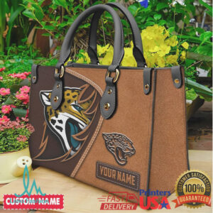 Jacksonville Jaguars Custom Name Leather Handbag Luxury NFL Tote