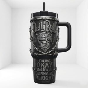 Jelly Roll “I'm Not Okay” Barbed Wire Matte Black 40oz Tumbler