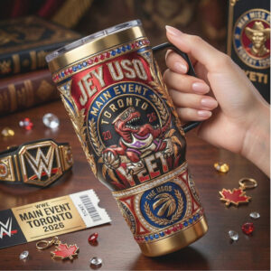 Jey Uso “Yeet” Main Event Toronto 2026 40oz Tumbler, 3D Gold Accented Wrestling Tumbler