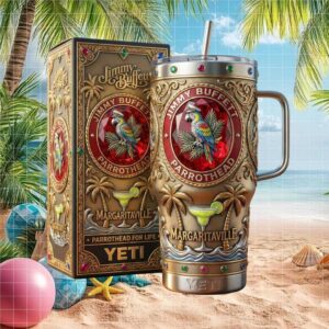 Jimmy Buffett Margaritaville Parrot Head 40oz Tumbler with Handle