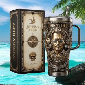 Johnny Depp “Art Never Fades” Pirate & Compass Luxury Tribute Tumbler
