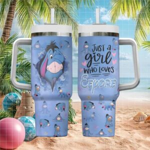 “Just A Girl Who Loves Eeyore” Personalized 40oz Insulated Tumbler with Handle
