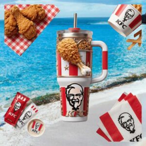 KFC Colonel Sanders 3D Fried Chicken Bucket Graphic Design