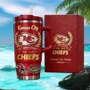 Kansas City Chiefs 66th Anniversary Commemorative Red & Gold Tumbler