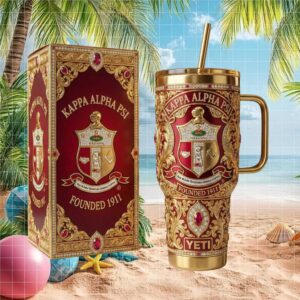 Kappa Alpha Psi Fraternity Crimson & Cream Jeweled 1911 Founders Tumbler