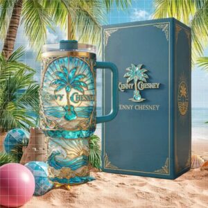 Kenny Chesney Island Life Beach Scene 40oz Tumbler with Gift Box