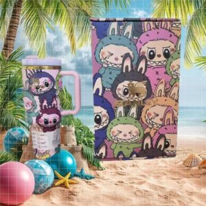 Labubu Monster Art Colorful Pattern Tumbler and Box